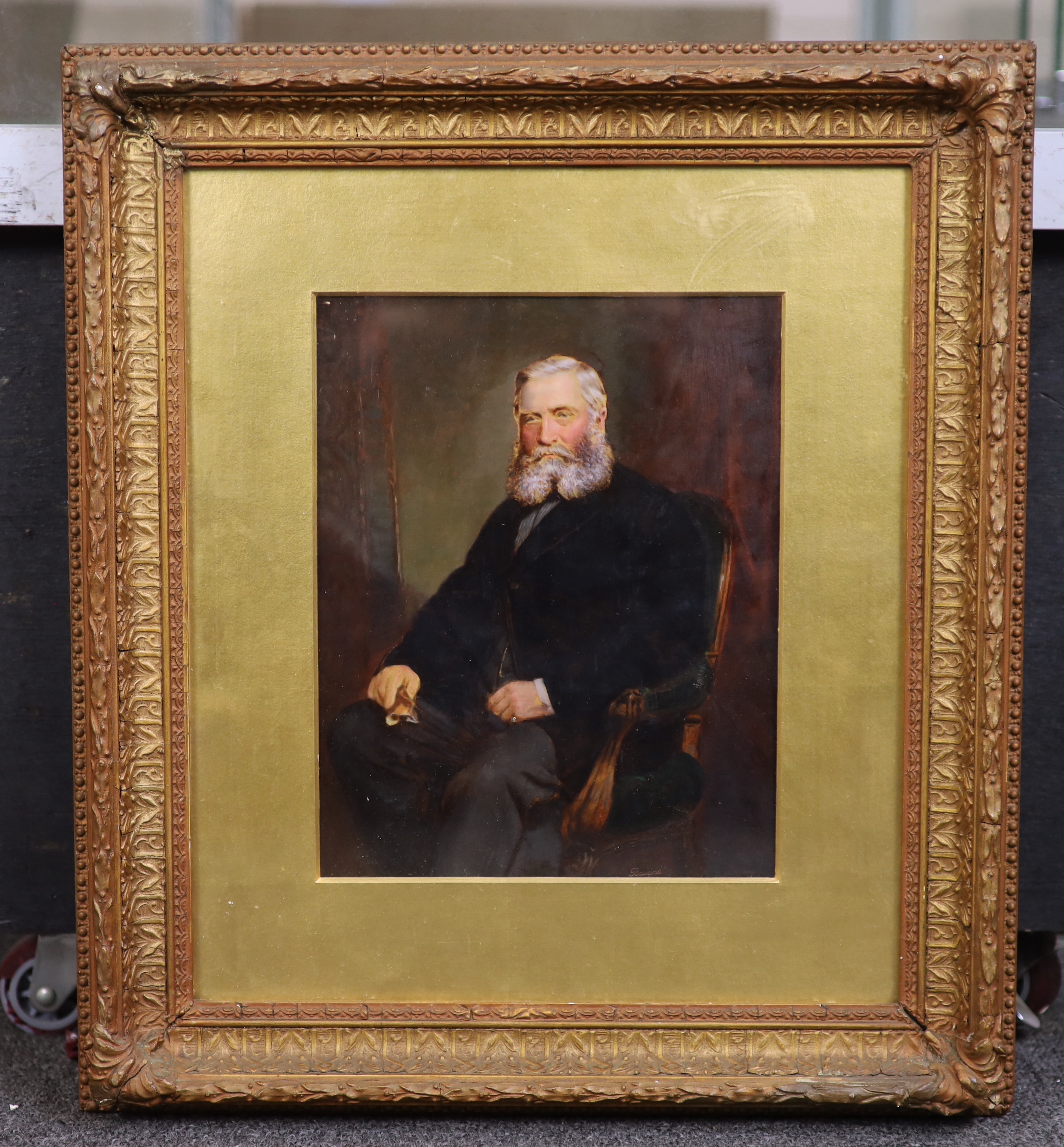 An Edwardian tinted photo, Portrait of a gentleman by Alexander Bassano (1828-1913), signed, 24 x 18cm